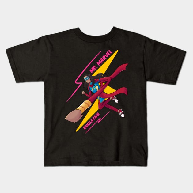 Ms Marvel Kids T-Shirt by ribeironathana